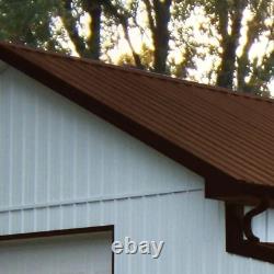 Panneau de toit/mur en acier galvanisé brun nervuré de calibre 29, de 3/4 po x 3 pi x 8 pi.