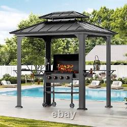 Pavillon de grillage moderne pour barbecue 6' X 8', en aluminium