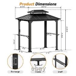 Pavillon de grillage moderne pour barbecue 6' X 8', en aluminium