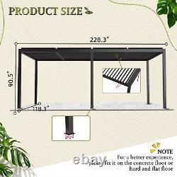 Pergola à lattes extérieure de 10x19FT avec toit réglable et gouttière, cadre en aluminium