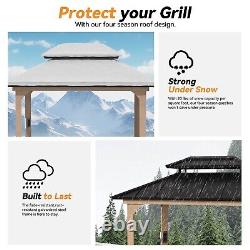 Pergola de barbecue moderne à l'ombre 6 'X 8', gazebos de barbecue en aluminium avec étagères