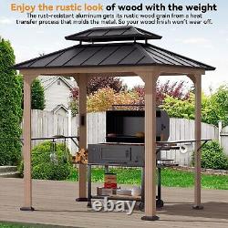 Pergola de barbecue moderne à l'ombre 6 'X 8', gazebos de barbecue en aluminium avec étagères