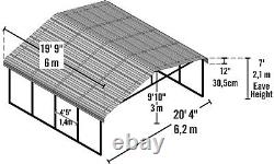 Produits de stockage Arrow Abri de voiture en acier large 20x20x7 20x24x7 20x29x7 Blanc Gris