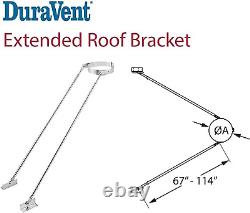 Supports de support de toit prolongé Duravent 6DP-XRB Duraplus 6 pour tuyau de poêle de cheminée