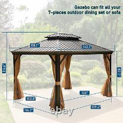 Toile de pavillon extérieur de 10'X12' avec toit en acier galvanisé et rideaux