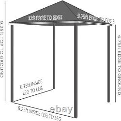 Toit de jardin en acier galvanisé Gazebo portable de jardin en plein air Abri de jardin à auvent portable ombre