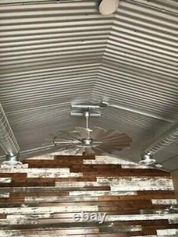 Ventilateur de plafond américain en métal galvanisé argenté de 60 pouces